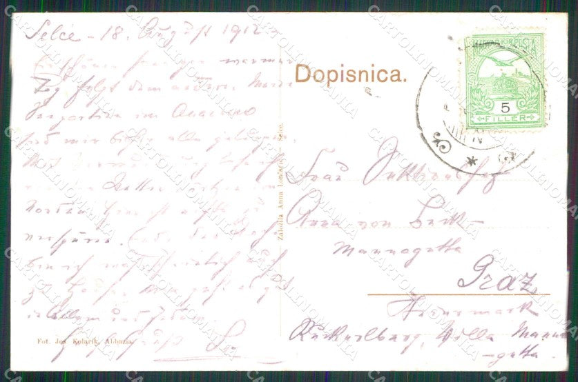 Croazia Croatia Selce Veduta dal Mare Barche cartolina RT6951 – retro