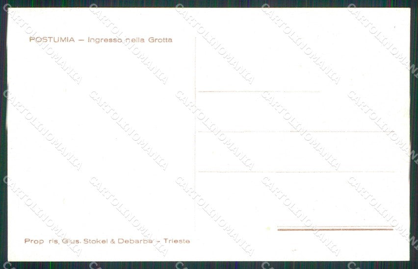 Slovenia Slovenija Postumia Postojna Ingresso nella Grotta cartolina RT6970 – retro
