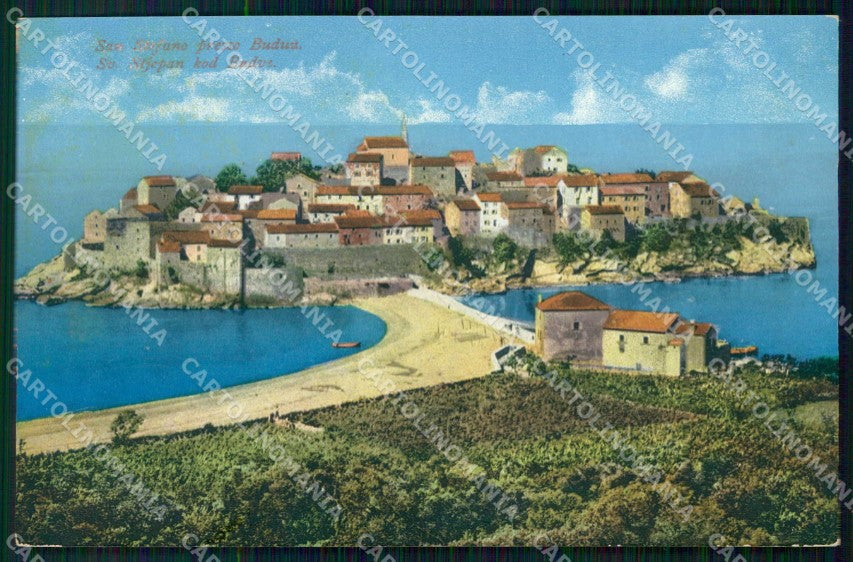 Montenegro Crna Gora Budua Budva Santo Stefano cartolina RT6986 – fronte