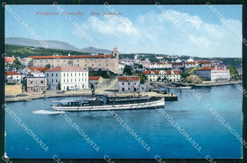 Croazia Croatia Porto Re Kraljevica Porto Piroscafo cartolina RT6989 – fronte