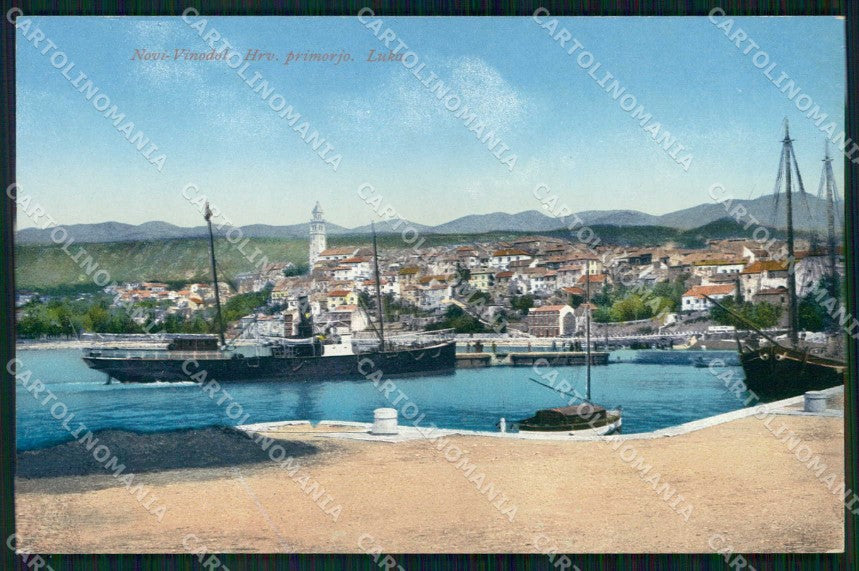 Croazia Croatia Novi Novi Vinodolski Porto Piroscafo Barche cartolina RT7021 – fronte