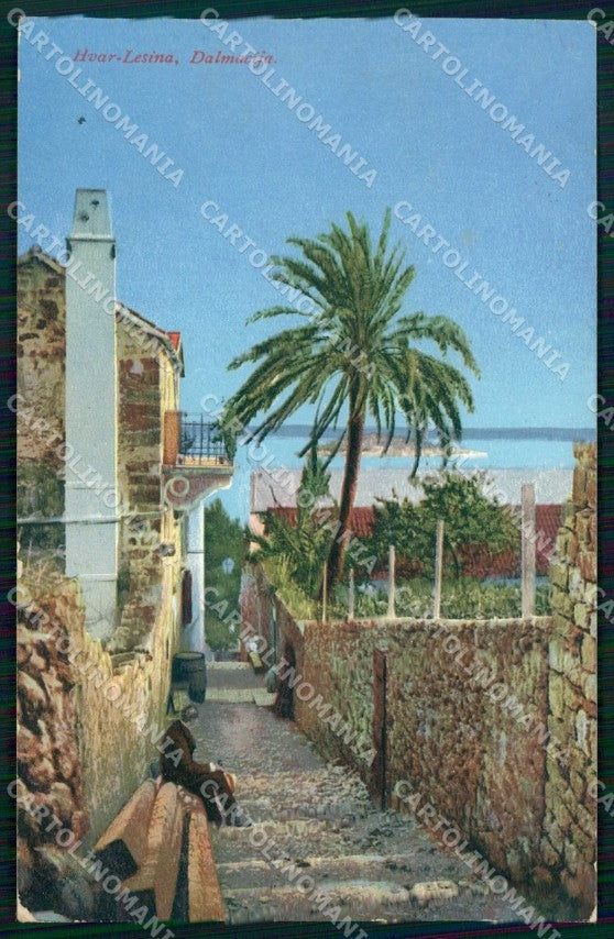 Croazia Croatia Lesina Hvar Vicolo Direzione Mare cartolina RT7032 – fronte