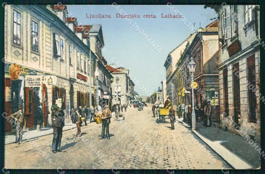 Slovenia Slovenija Lubiana Laibach Strada Tram cartolina RT7045 – fronte