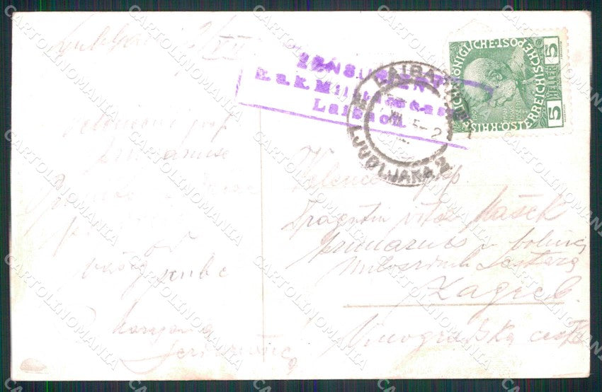 Slovenia Slovenija Lubiana Laibach Strada Tram cartolina RT7045 – retro
