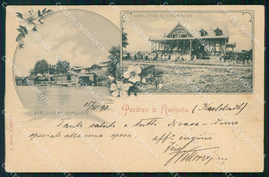 Croazia Croatia Carlovizza Karlovac Saluti da Ristorante cartolina RT7047 – fronte
