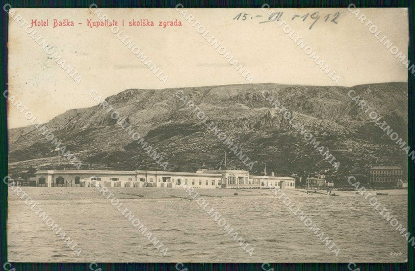 Croazia Croatia Bescanuova Baska Hotel Stabilimento Balneare cartolina RT7052 – fronte