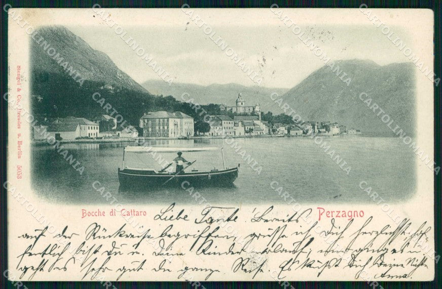 Montenegro Crna Gora Perzagno Prcanj Barca Stengel 5053 cartolina RT7059 – fronte