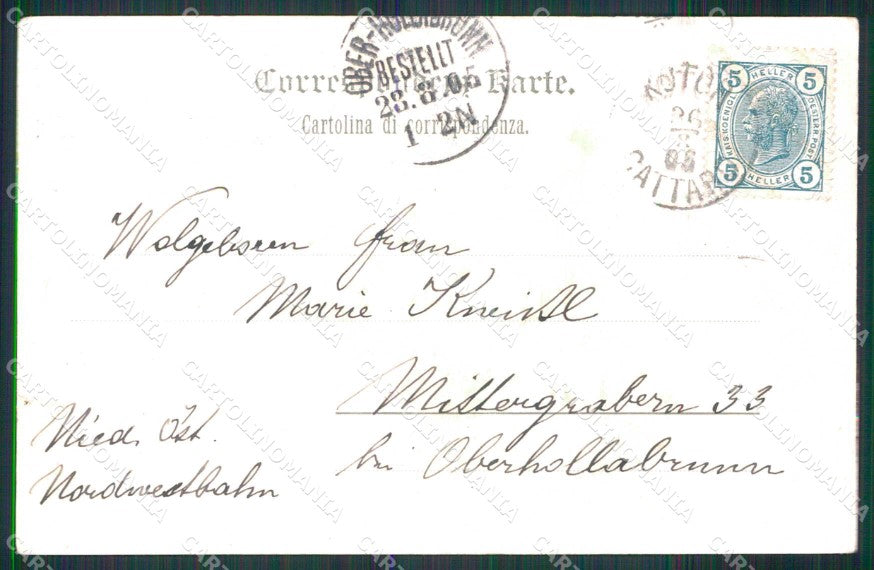 Montenegro Crna Gora Perzagno Prcanj Barca Stengel 5053 cartolina RT7059 – retro