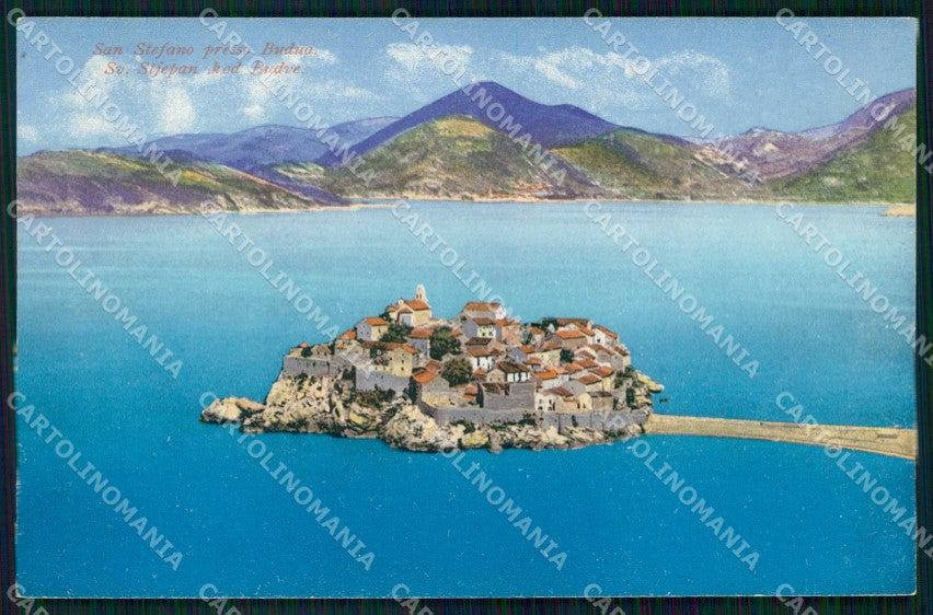 Montenegro Crna Gora Budua Budva Santo Stefano cartolina RT7083 – fronte