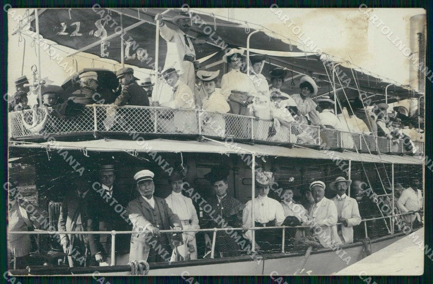 Croazia Croatia Laurana Lovrana Gente su Proscafo Foto cartolina RT7111 – fronte