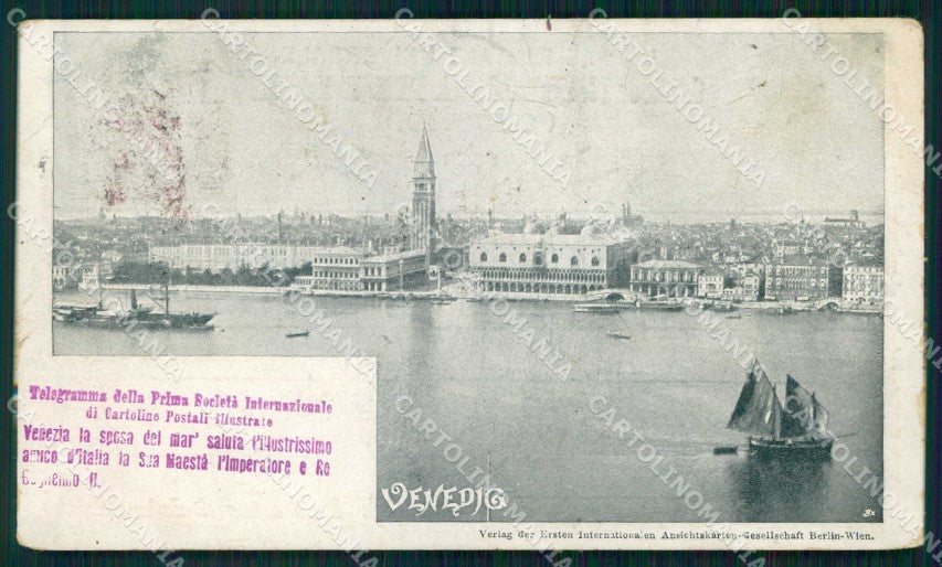Venezia Città Telegramma Prima Società Cartoline Postali cartolina RT7134 – fronte