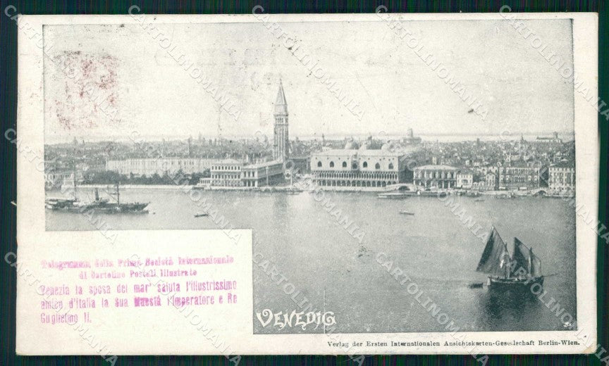 Venezia Città Telegramma Prima Società Cartoline Postali cartolina RT7135 – fronte