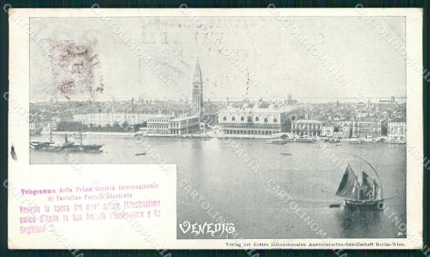 Venezia Città Telegramma Prima Società Cartoline Postali cartolina RT7138 – fronte