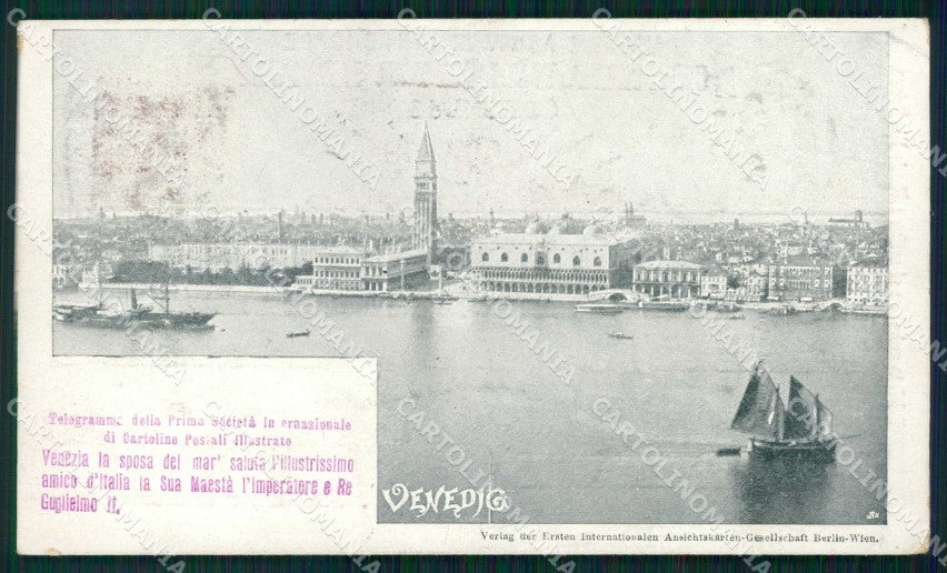 Venezia Città Telegramma Prima Società Cartoline Postali cartolina RT7140 – fronte