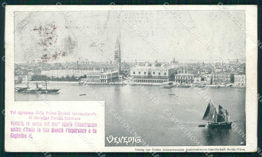 Venezia Città Telegramma Prima Società Cartoline Postali cartolina RT7143 – fronte
