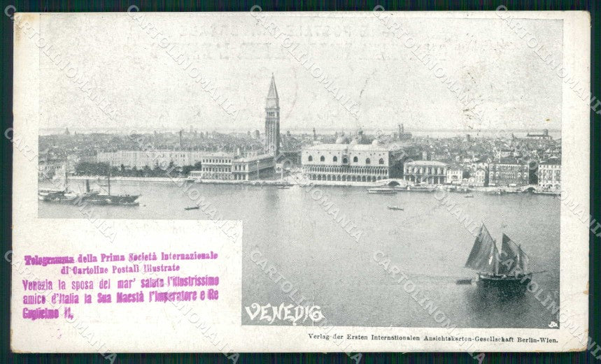 Venezia Città Telegramma Prima Società Cartoline Postali cartolina RT7144 – fronte