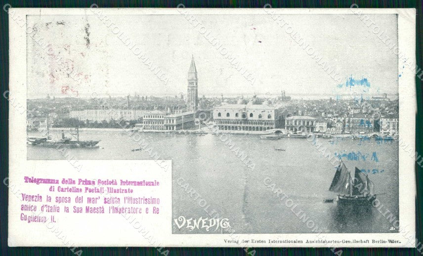 Venezia Città Telegramma Prima Società Cartoline Postali cartolina RT7146 – fronte