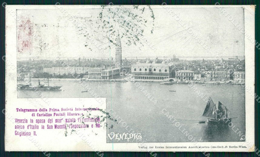 Venezia Città Telegramma Prima Società Cartoline Postali cartolina RT7148 – fronte