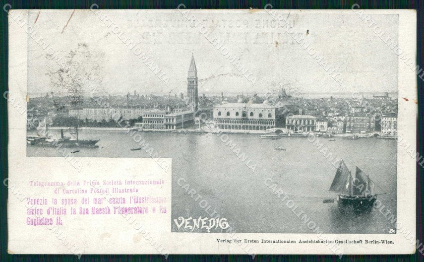 Venezia Città Telegramma Prima Società Cartoline Postali cartolina RT7151 – fronte