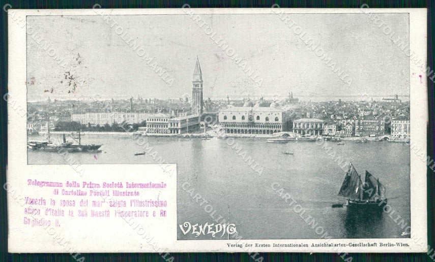 Venezia Città Telegramma Prima Società Cartoline Postali cartolina RT7152 – fronte