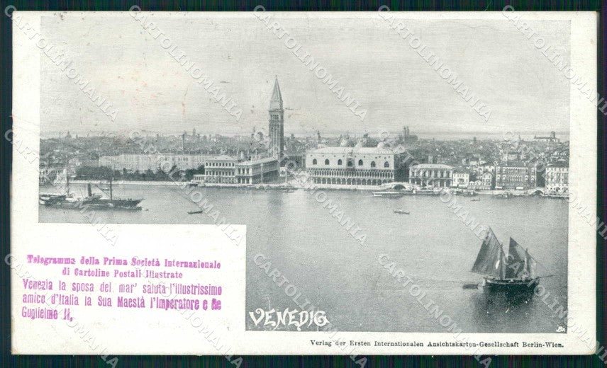 Venezia Città Telegramma Prima Società Cartoline Postali cartolina RT7154 – fronte