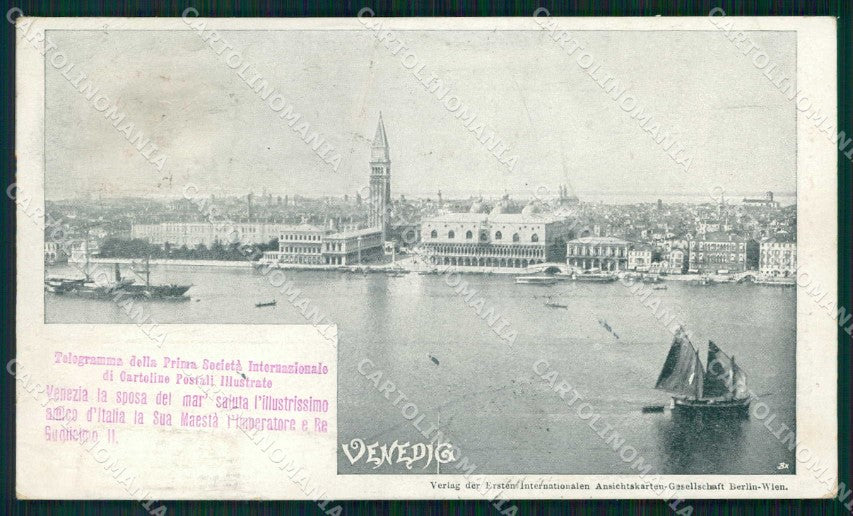 Venezia Città Telegramma Prima Società Cartoline Postali cartolina RT7155 – fronte