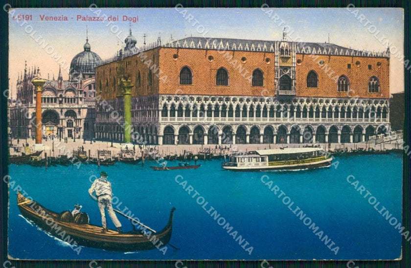 Venezia Città Palazzo dei Dogi Barche Gondola cartolina RT7158 – fronte