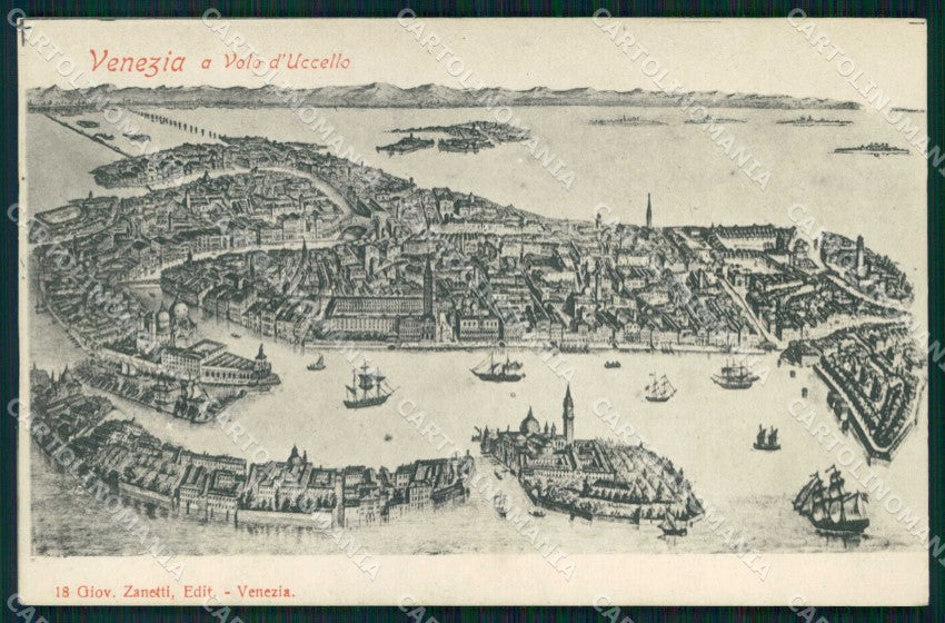 Venezia Città Veduta a Volo d'Uccello cartolina RT7161 – fronte