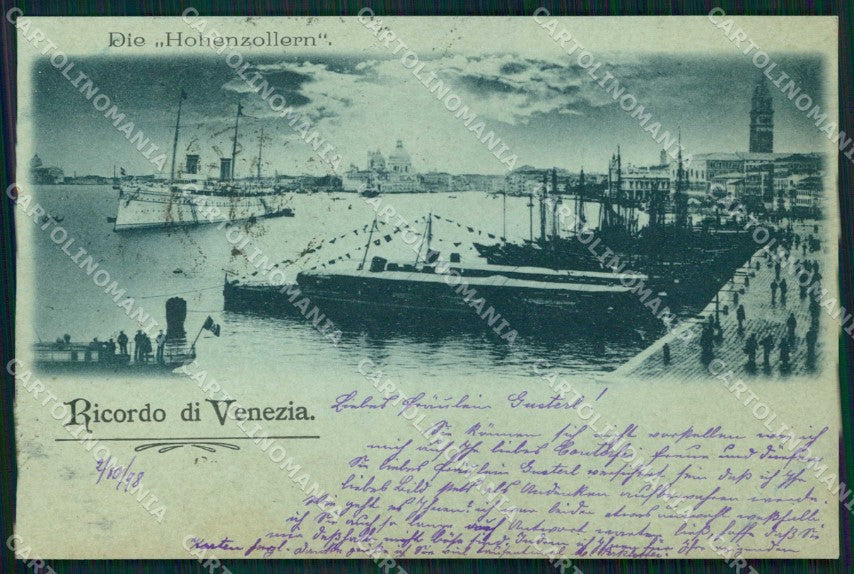 Venezia Città Ricordo di Barche Nave Chiaro di Luna cartolina RT7166 – fronte