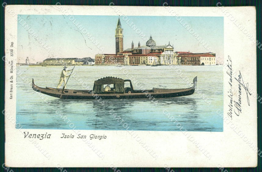 Venezia Città Isola San Giorgio Gondola cartolina RT7167 – fronte