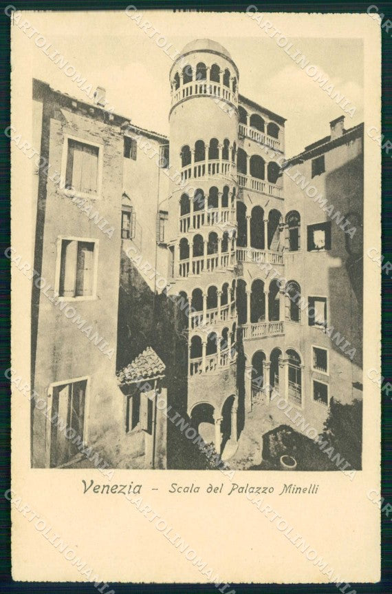 Venezia Città Scala del Palazzo Minelli cartolina RT7178 – fronte