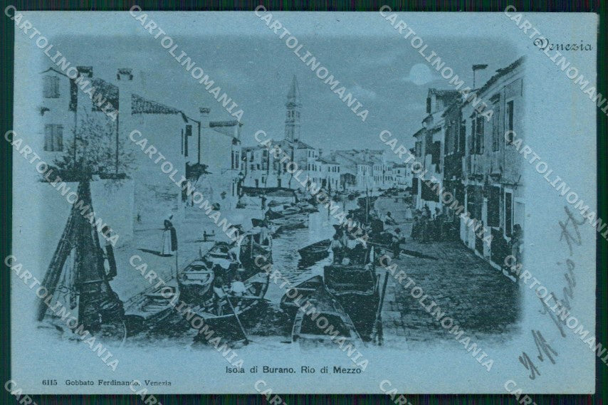 Venezia Città Isola di Burano Chiaro di Luna Gobbato 6115 cartolina RT7193 – fronte