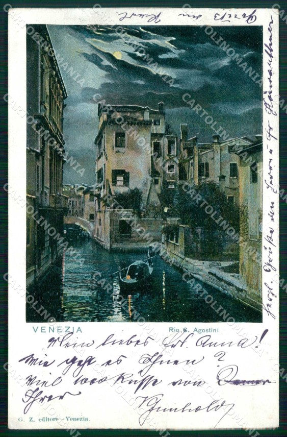 Venezia Città Rio Agostini Chiaro di Luna cartolina RT7195 – fronte