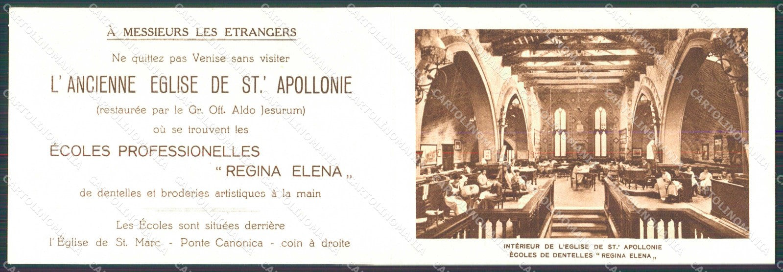 Venezia Città Chiesa Sant'Apollonia Scuole Jesurum Doppia cartolina RT7209 – retro
