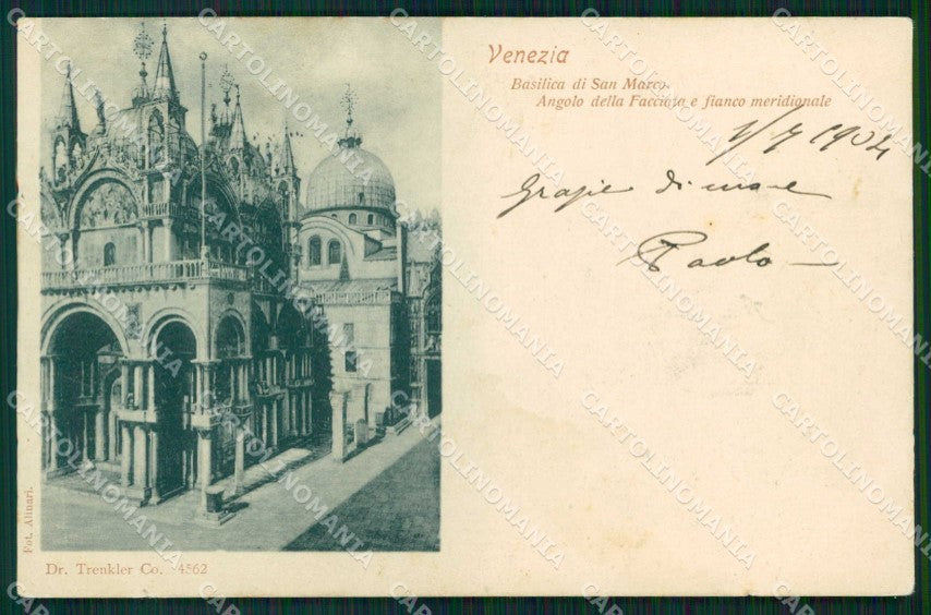 Venezia Città Basilica San Marco Angolo Facciata Trenkler 4562 cartolina RT7237 – fronte