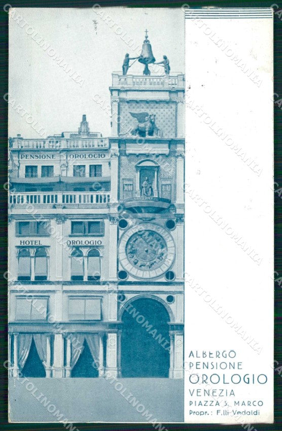 Venezia Città Albergo Pensione Orologio Piazza San Marco cartolina RT7239 – fronte