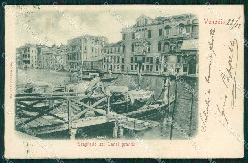 Venezia Città Traghetto sul Canal Grande Gobbato 16063 cartolina RT7243 – fronte