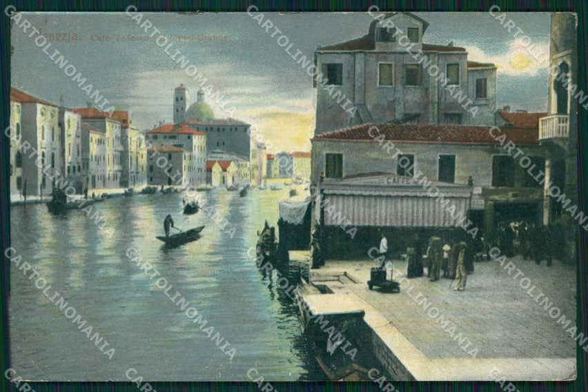 Venezia Città Cafè Tedesco Canal Grande Chiaro di Luna cartolina RT7244 – fronte
