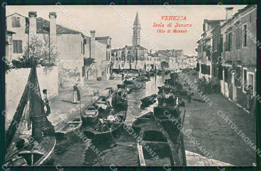 Venezia Città Isola di Burano Rio di Mezzo Barche cartolina RT7262 – fronte