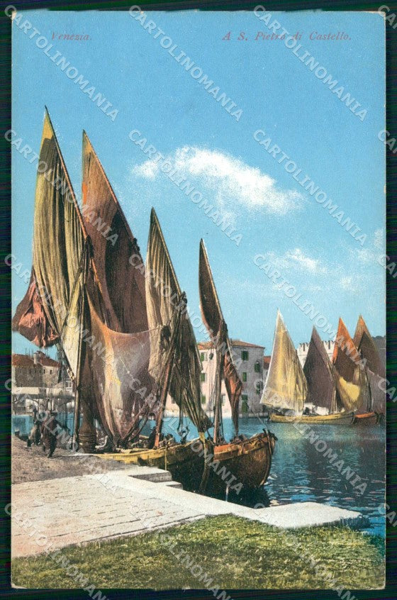 Venezia Città San Pietro di Castello Barche cartolina RT7269 – fronte