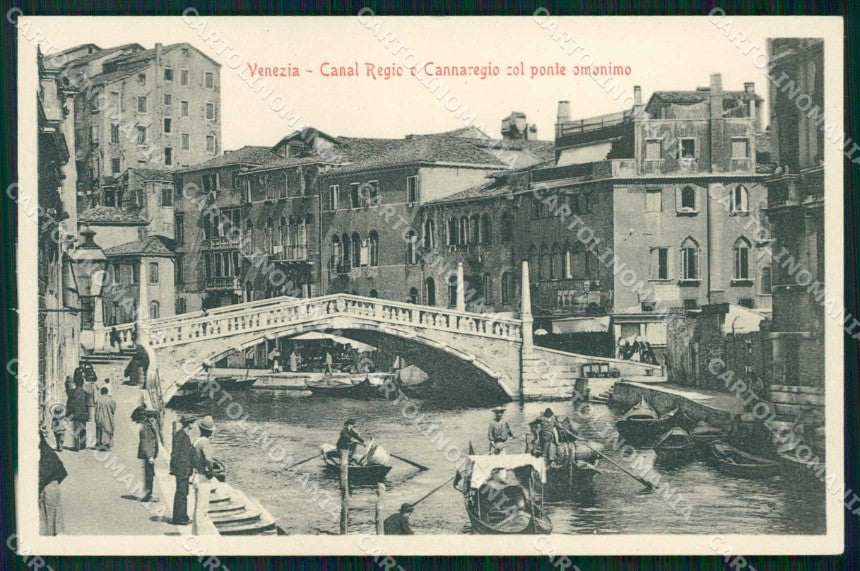 Venezia Città Canal Regio Ponte Omonimo Barche Stengel 11596 cartolina RT7275 – fronte