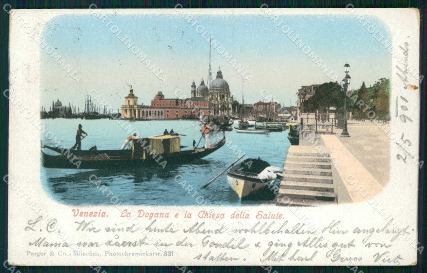 Venezia Città Dogana Barche Chiesa della Salute cartolina RT7290 – fronte