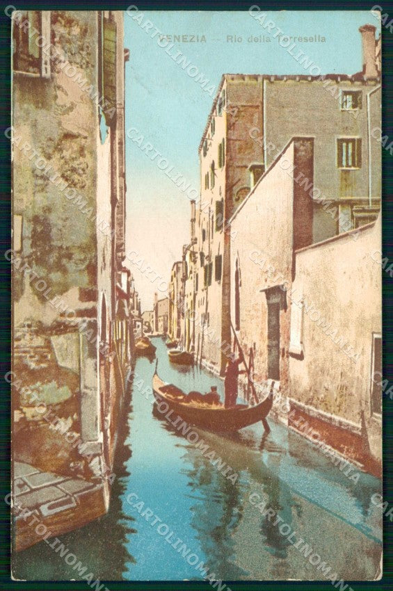 Venezia Città Rio della Torresella Barche cartolina RT7291 – fronte