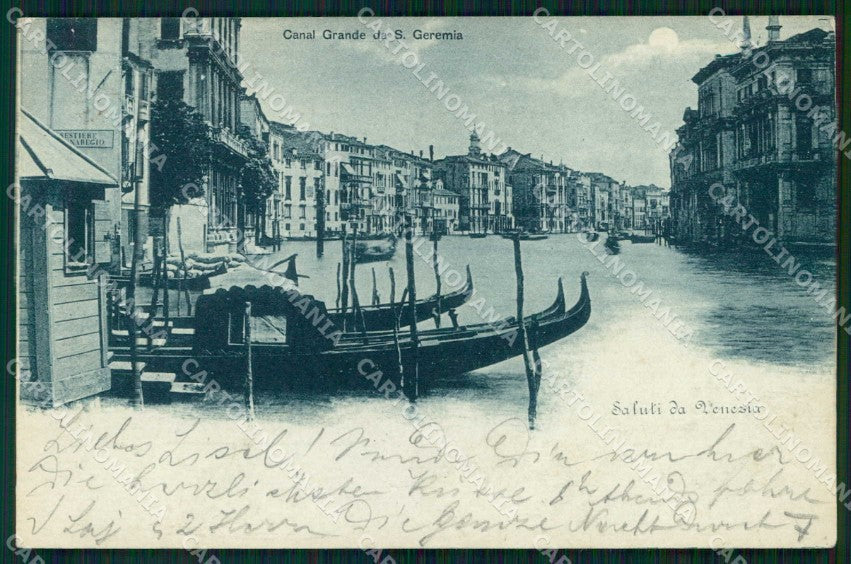 Venezia Città Saluti da Canal Grande Chiaro di Luna cartolina RT7309 – fronte