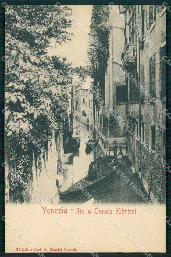 Venezia Città Rio o Canale Albrizzi Gondola Barche cartolina RT7333 – fronte
