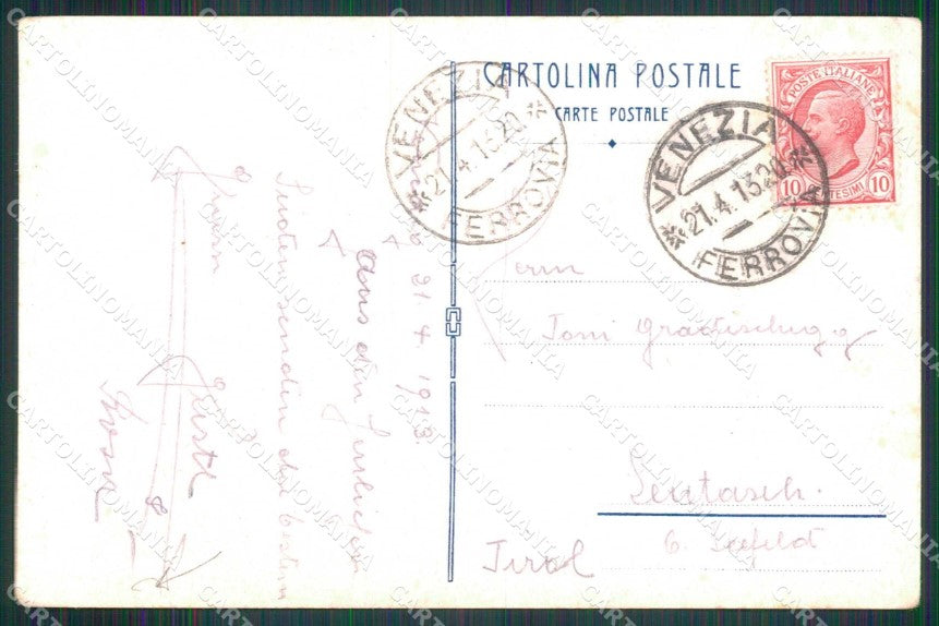 Venezia Città Riva degli Schiavoni Monumento Vittorio Emanuele cartolina RT7338 – retro