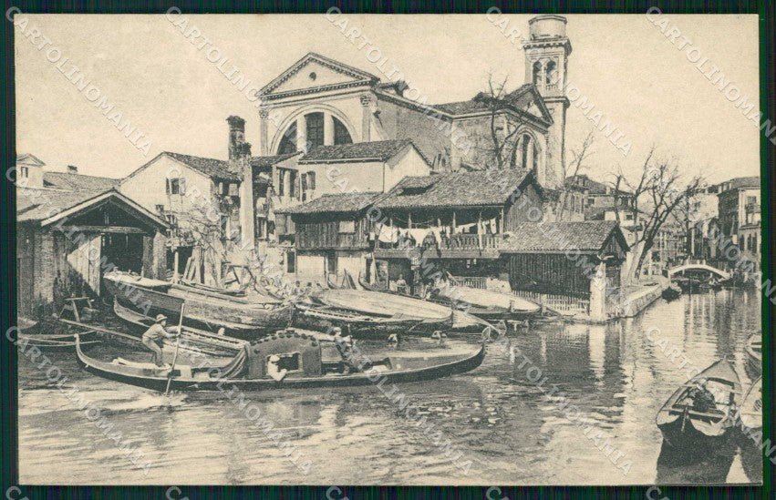 Venezia Città Squero San Trovaso Barche cartolina RT7340 – fronte