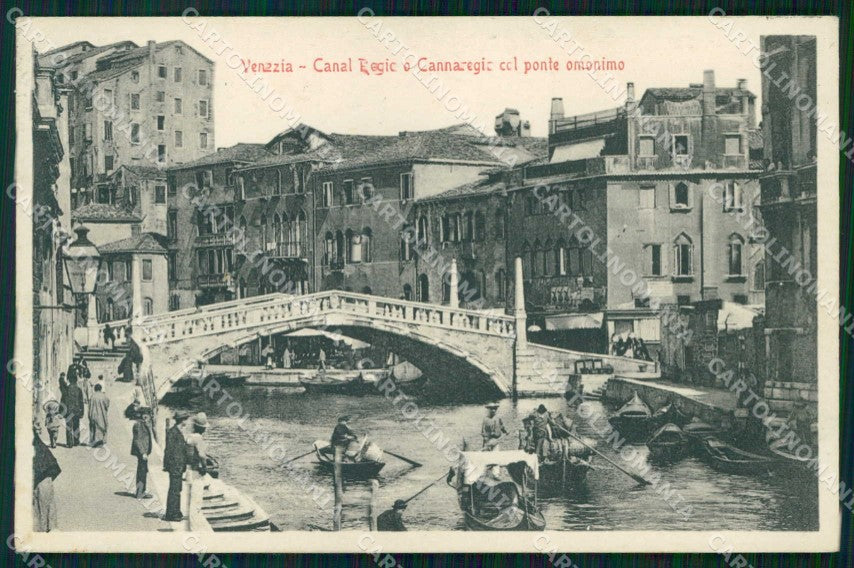 Venezia Città Canal Regio Ponte Omonimo Barche Stengel 11596 cartolina RT7353 – fronte