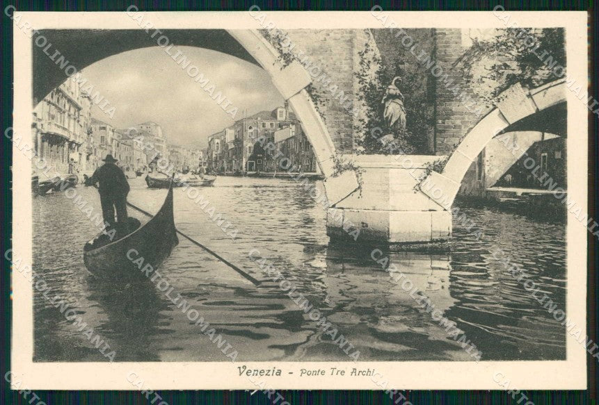 Venezia Città Ponte dei Tre Archi Barche cartolina RT7359 – fronte