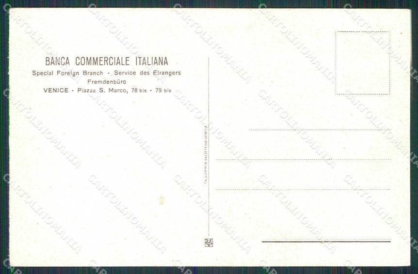 Venezia Città Piazza San Marco Banca Commerciale Italiana cartolina RT7361 – retro